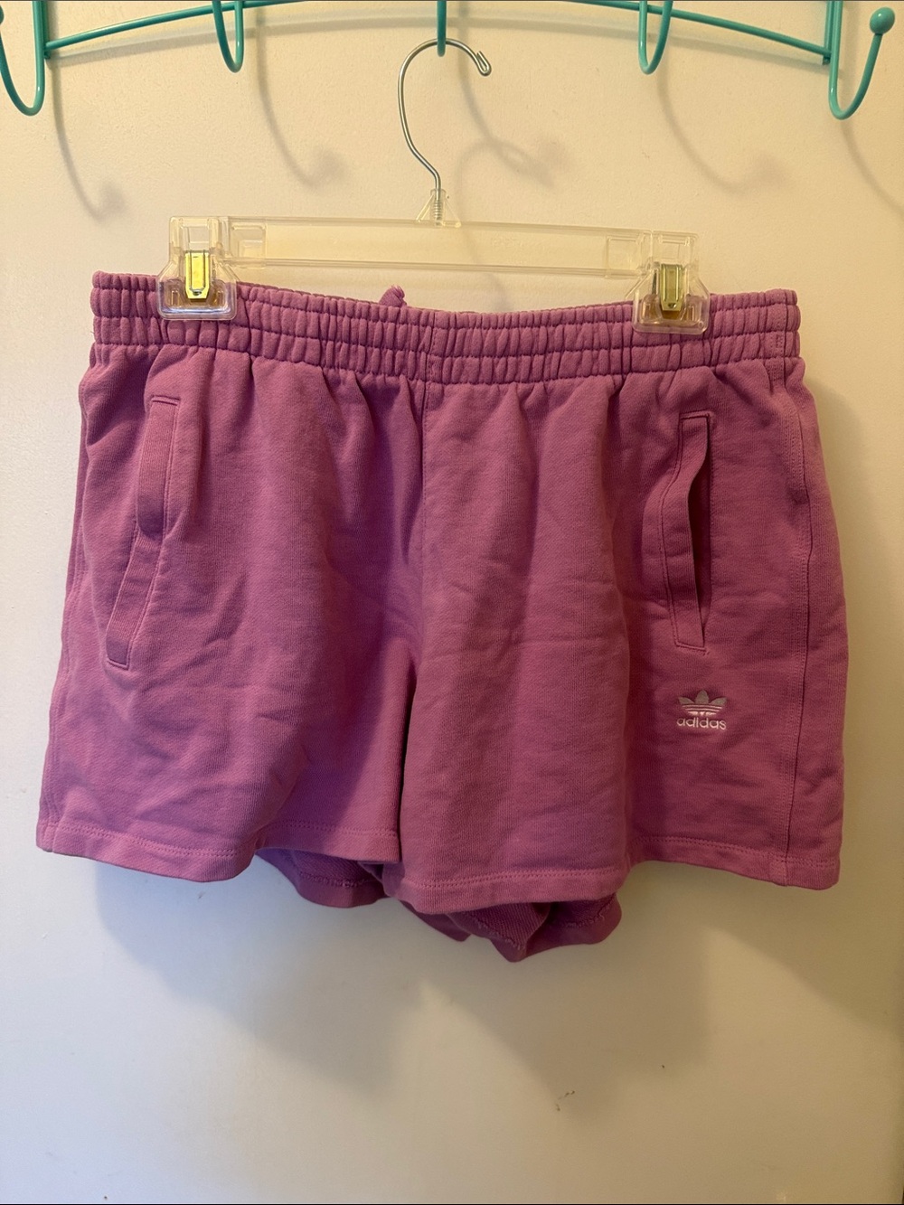 adidas Mauve-Pink Fleece Athletic Lounge Shorts